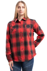 Women's Fleece Lined Plaid Button Down Flannel Shirt Jacket