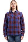 Women's Fleece Lined Plaid Button Down Flannel Shirt Jacket