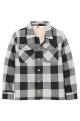 toddler boy girl sherpa lined flannel jacket