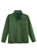 Front view of army green men's ultra soft fleece pullover outdoor shirt