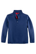 Front view of navy men's ultra soft fleece pullover outdoor shirt