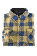 Men's Sherpa Lined Shacket,Button Down Plaid