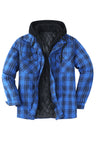 Men's Thicken Plaid Hooded Flannel Shirt Jacket with Quilted Lined