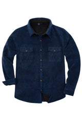 Men's Warm Sherpa Lined Twill Fleece Shirt Jacket