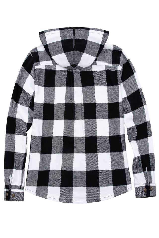 Women's Flannel Hoodie Heavyweight Chamois Shirt,100% Cotton