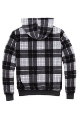 Men's Thick Sherpa Lined Checkered Plaid Hoodie Jacket,Warm Sweatshirt