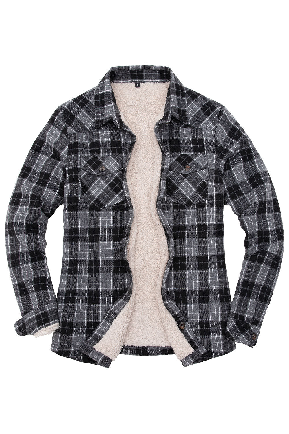 Women's Sherpa Lined Flannel Shirt Jacket,Button Down Flannel Shacket ...