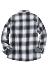Women's Fleece Lined Plaid Button Down Flannel Shirt Jacket